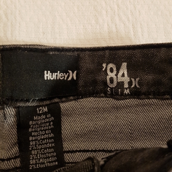 Hurley black wash boys 12 months jeans - Picture 2 of 4